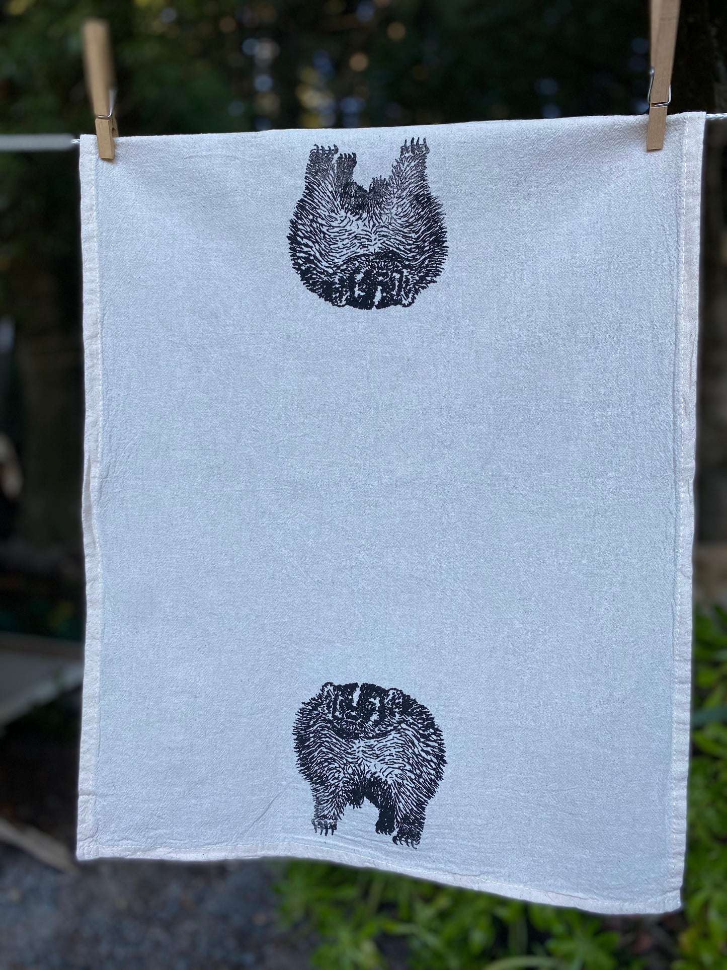 Badger tea towel