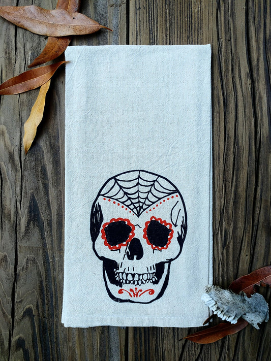 Skull tea towel