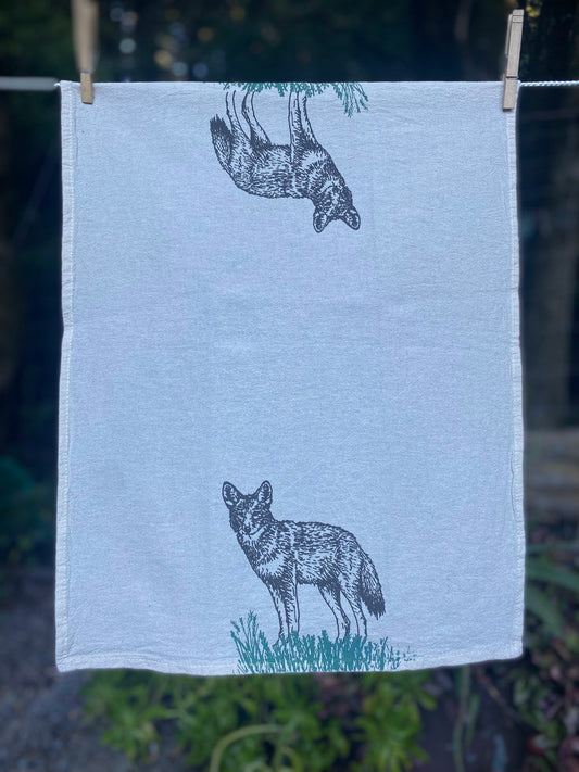 Coyote tea towel