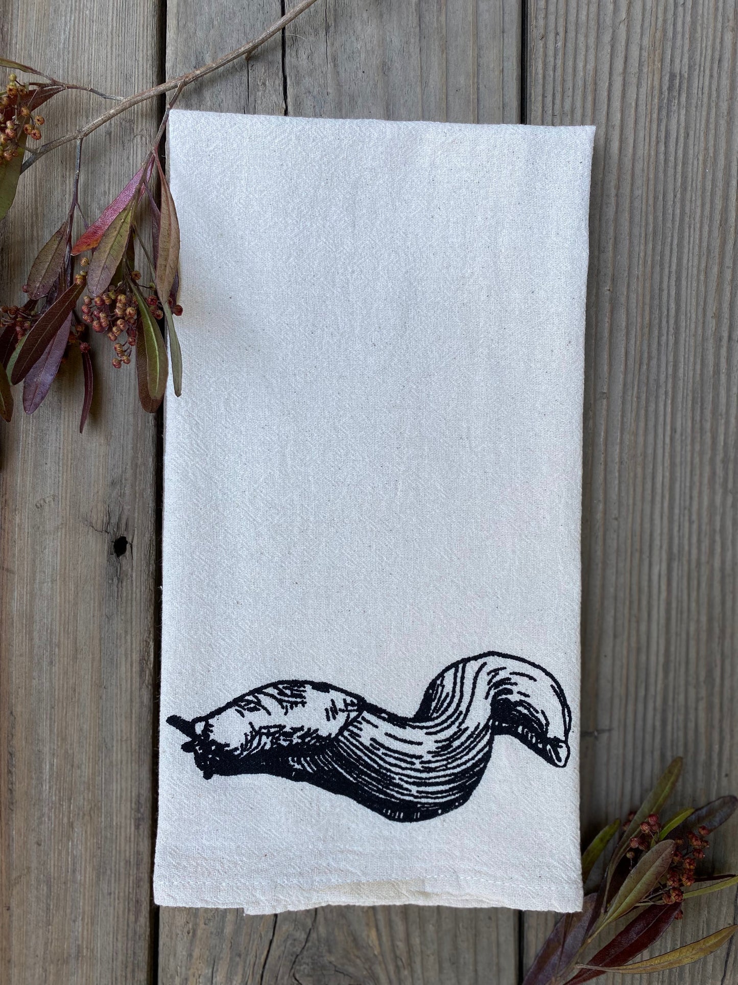Banana slug tea towel