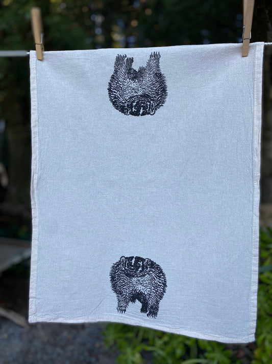 Badger tea towel