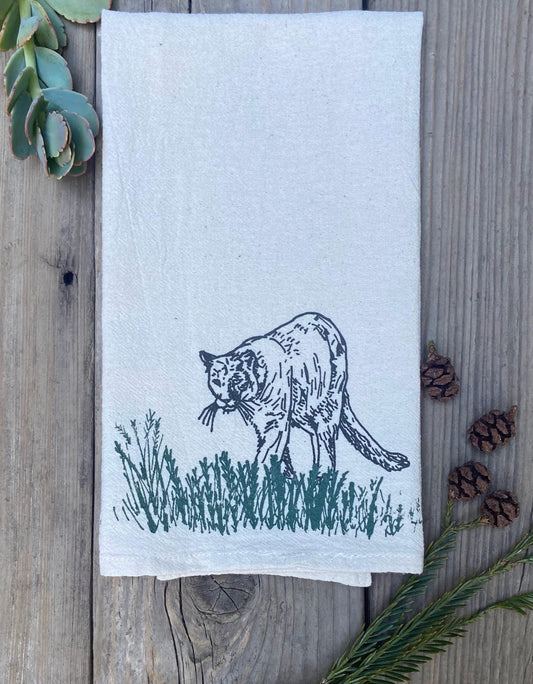 Mountain lion tea towel