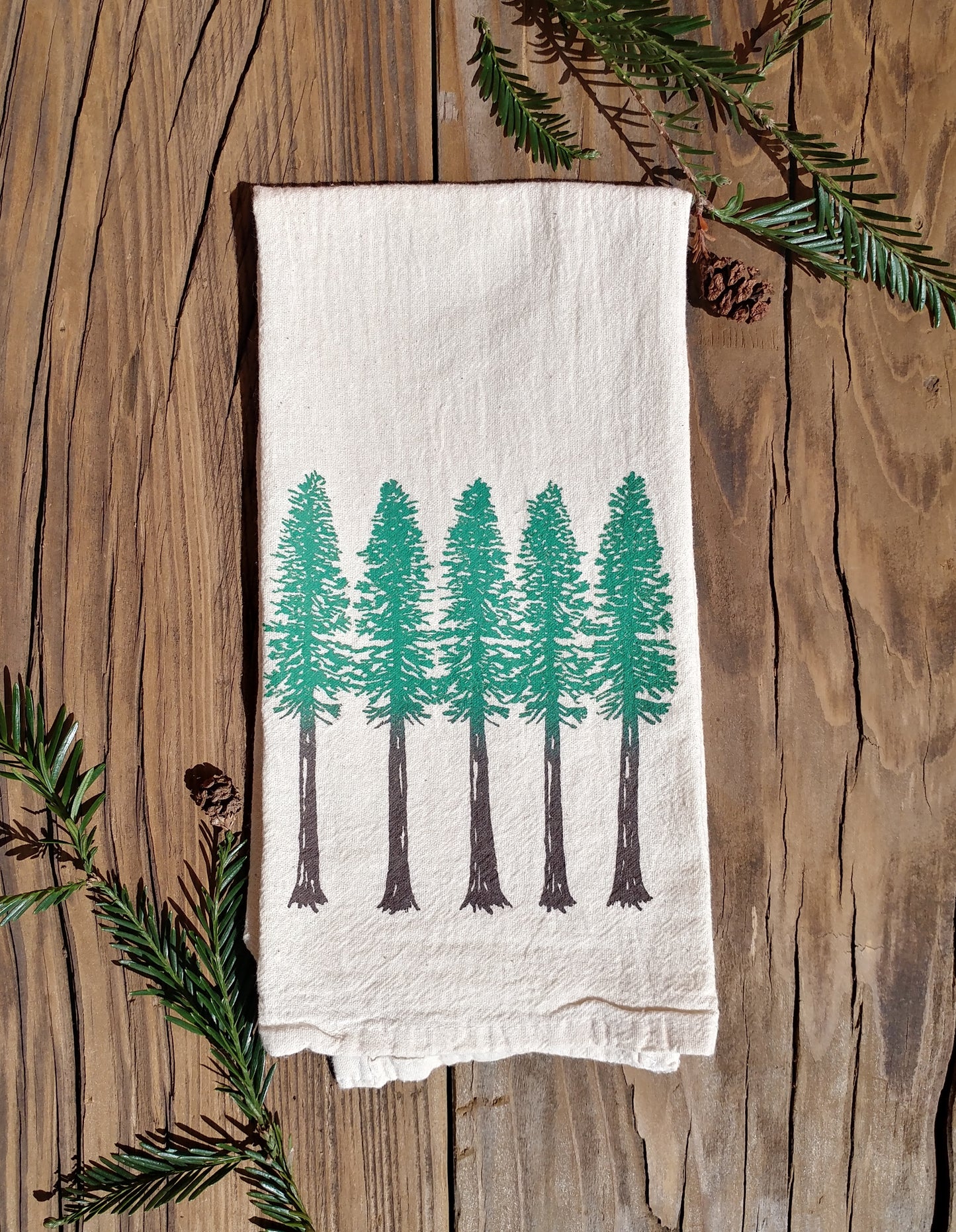 Redwood Family tea towel
